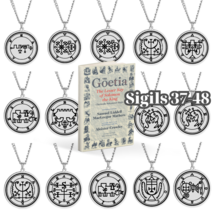 Silver Pendant Necklace With Seals Of The 72 Spirits In The Lesser Key of Solomo - £13.83 GBP