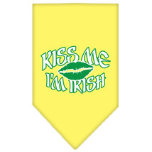 Kiss me I&#39;m Irish Screen Print Bandana Yellow Size Large - £9.23 GBP