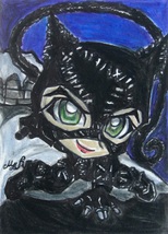 DC Comics Batman Catwoman Japanese Anime Original Sketch Card Drawing ACEO Maia - £19.53 GBP