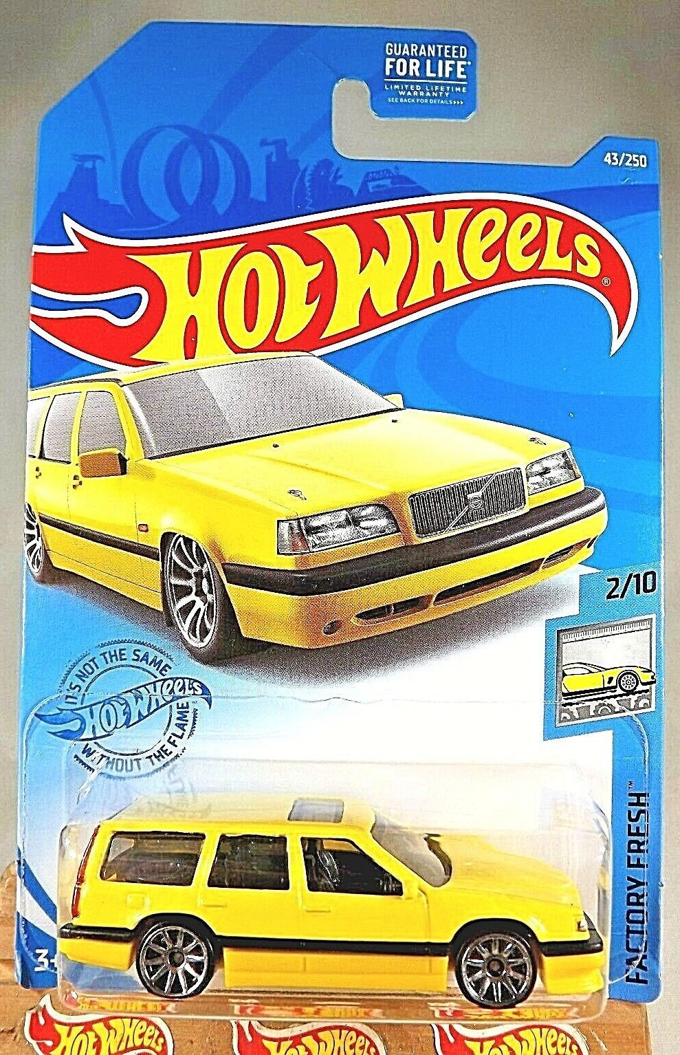 2021 Hot Wheels #43 Factory Fresh 2/10 VOLVO 850 ESTATE Yellow w/Chrome 10 Spoke