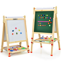 Kids Adjustable Art Easel W/Paper Roll Double-Sided Drawing Easel Board - £85.40 GBP