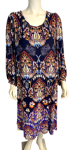 Maeve by Anthropologie Navy, Red, Pink, Gold Floral Knit 3/4 Sleeve Dress Sz 3X - $47.49