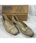 MASON Leather Cutout Heel Dress Shoes~Tan~Size 8 M - $183.42 MXN