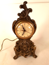 Antique United Clock Co, Brooklyn, Ornate Gilded Brass Clock Model #313 - $45.47