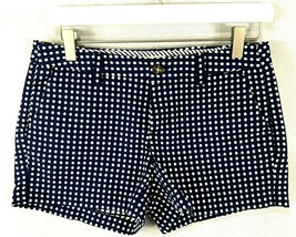 Merona Shorts 3&quot;  Stretch Cotton Flat Front Modern Fit Navy Blue &amp; White 2 - £11.71 GBP