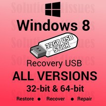 Windows 8 Pro VL 64 Bit Recovery Install Reinstall Boot Restore USB Stick - £17.53 GBP