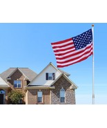 20 Ft Telescopic Aluminum Flagpole W/ 3&#39;x5&#39; American Flag (FREE SHIPPING) - £113.62 GBP