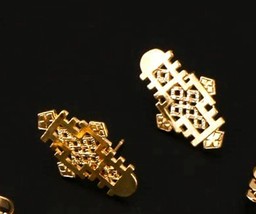24k Gold Plated Filled Ethiopian African Cross Earrings - £18.15 GBP