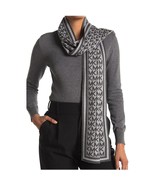 Michael Kors Bordered MK Logo Print Muffler Scarf – Pearl Heather, Acryl... - €34,23 EUR