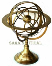 Antique Brass Armillary Sphere Engraved Nautical Astrolabe 18&#39;&#39; Armillar... - £179.14 GBP