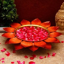 Brass Urli Bowl - Decorative Lotus Design - Home Decor Showpieces - £54.65 GBP