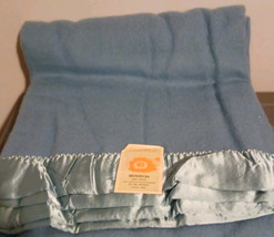 Vintage Chatham Full Size Brandon 72&quot;x90&quot; Blue Blanket 100% Wool Extra Long - $95.00