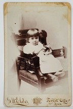 Forest City Iowa Darling Child with Toy Elder Studio Cabinet Card Photo GG70 - £7.86 GBP