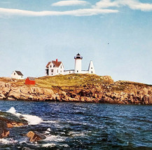 1970s Nubble Lighthouse York Maine XL Postcard Unposted Nautical Coast D... - $19.99