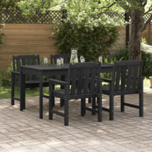  Garden Dining Chairs 4 pcs Black 25.8x21.8x34.6 in HDPE - $15,278.32 MXN