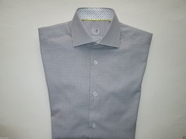Bugachi Uomo Sharp Fit Spread French Men Dress Shirt Gray Plaids 15 | 34-35 $149 - $60.55