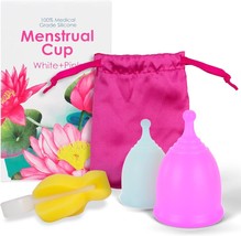 Silicone Reusable Menstrual Cup S/L - 2pcs - £6.25 GBP