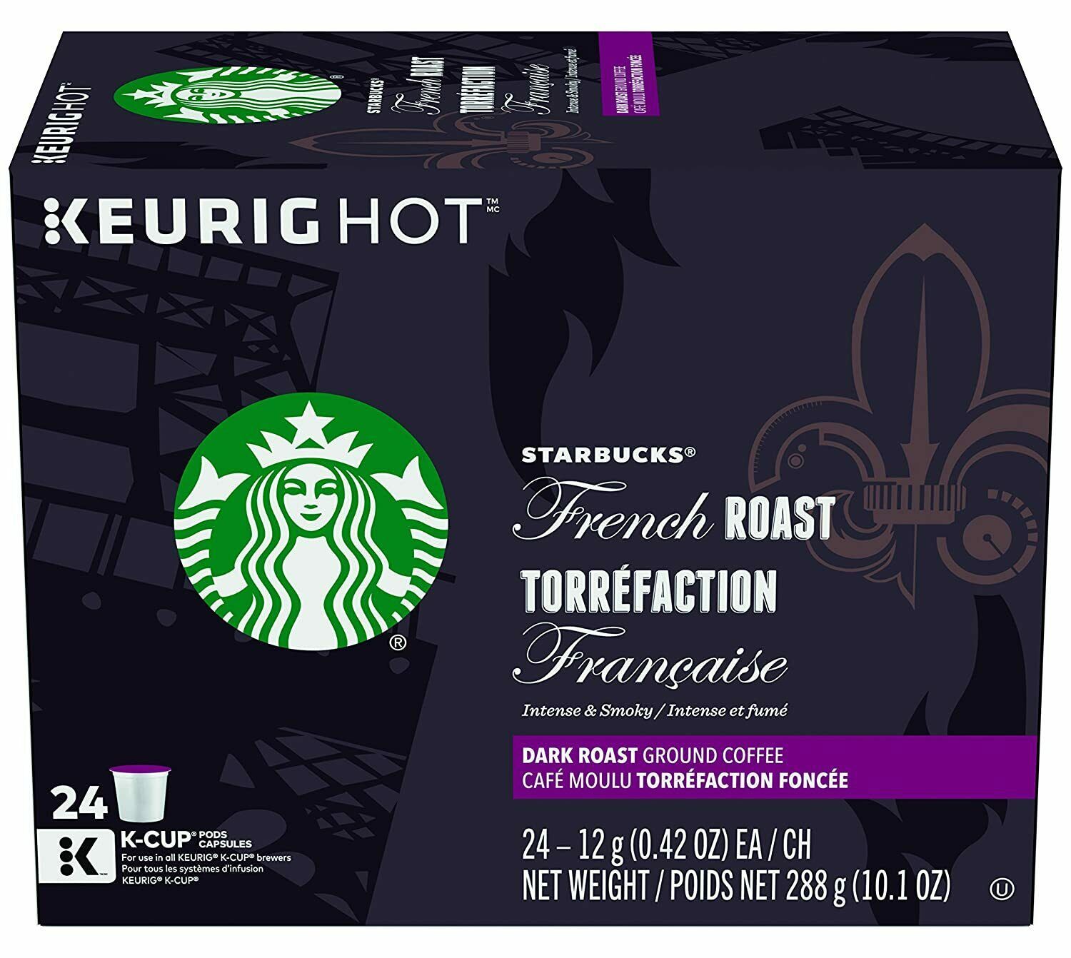 STARBUCKS FRENCH ROAST DARK COFFEE KCUPS 24CT - $33.36