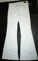 New NWT Designer Hollywood Trading Company White Jeans Womens Flare 25 Mid HTC  - £275.39 GBP