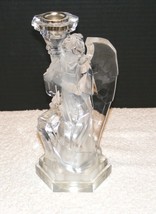 Clear Plastic Acrylic Light Up Abstract Design 9.5&quot; Angel Candle Holder Guc - $24.99