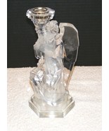 CLEAR PLASTIC ACRYLIC LIGHT UP ABSTRACT DESIGN 9.5&quot; ANGEL CANDLE HOLDER GUC - £19.65 GBP