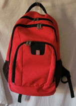 Unbranded Backpack Red 3 Zipper Pockets Mesh Side Pockets Laptop Headpho... - $16.99