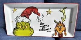 2023 Dr Seuss How the Grinch Stole Christmas &amp; Max Ceramic Serving Tray ... - $34.99