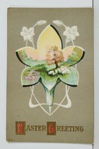 Easter Greetings Embossed Flower to Lunenburg VT Postcard P2 - $3.95