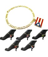 Women&#39;s Fashion Puerto Rico,DR,Jamaica,Panama Flag 5mm/10&quot; Figaro Chain ... - $13.25