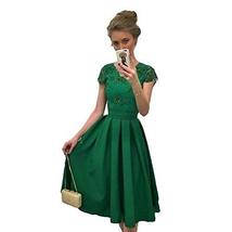 Kivary Custom Made Short Beaded Lace Backless Satin Prom Homecoming Dress Emeral - £77.84 GBP