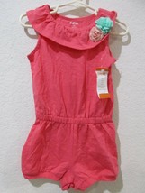 Gymboree Girls Ice Cream Parlor Romper Corsage Flowers Coral Rose Pink N... - £11.86 GBP