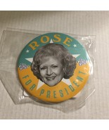 NEW Golden Girls Betty White Rose Presidential Campaign 3&#39;&#39; Button Pin - €13,19 EUR
