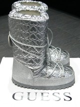 GUESS Silver Sparkle LUGANO Snow Winter MOON Boots Junior Size 6 in BOX - £47.89 GBP
