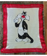 Crocheted Sylvester Blanket 36&quot; x 44&quot; From 2003 Looney Tunes Pattern Book - $33.85