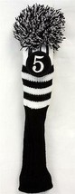 #5 Fairway Wood Head Cover Black Knit Tour Pom Pom Long neck Headcover Covers - £8.77 GBP