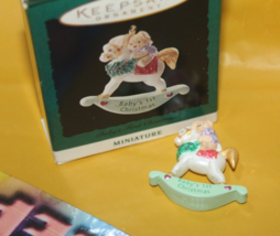 Hallmark Baby&#39;s First Christmas  Miniature Holiday Ornament 1994 QXM4003 - £13.31 GBP