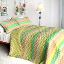 [Chic Cookie] 3PC Vermicelli-Quilted Patchwork Quilt Set (Full/Queen Size) - $94.90