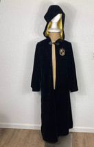 Harry Potter Hufflepuff Robe Juniors One Size Black Yellow Lined Hooded Cloak - £79.11 GBP