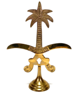 Saudi Arabia National Emblem Palm Tree Swords Brass Souvenir - Saudia - ... - €24,35 EUR