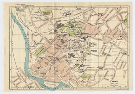 1924 Original Vintage City Map Of Exeter / Devon / England - $22.16