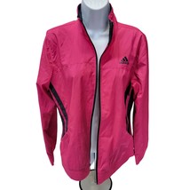 adidas Woman’s size M hot pink windbreaker black strips - $262.16 MXN