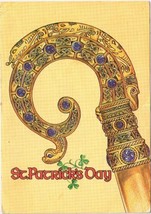 Postcard St Patrick&#39;s Day Greetings Representation Of St Patrick&#39;s Crozier - £2.75 GBP