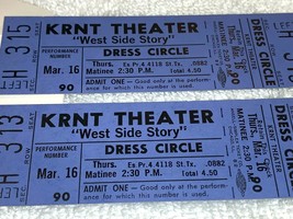 West Side Story 2 Unused 1967 Musical Concert Tickets Will Call Envelope Krnt Bl - £7.46 GBP