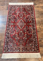 Karastan Rug 3x5 Red Sarouk Rug #785 Wool Pile Small Vintage Carpet Discontinued - £1,090.30 GBP