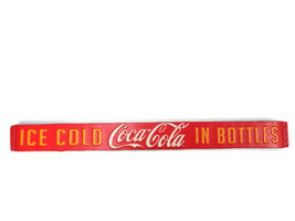 Coca-Cola Red Tin  Door Push Ice Cold In Bottles Bend in middle - £15.16 GBP