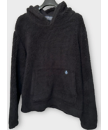 penguin by munsingwear pullover hooded black fur fleece jacket men&#39;s Large - $25.04
