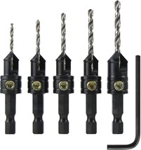 Countersink Drill Bit Set, Quick-Change, 5-Piece, Proudly Made In The Us... - £33.03 GBP