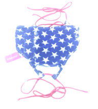 Xhilaration Womens Bikini Top With Laces Red White Blue USA Stars Size M... - $13.21