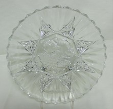 Vintage Federal Glass Pioneer 8&quot; Clear Cut Salad Plate Fruit Design 8 Point Star - £11.78 GBP