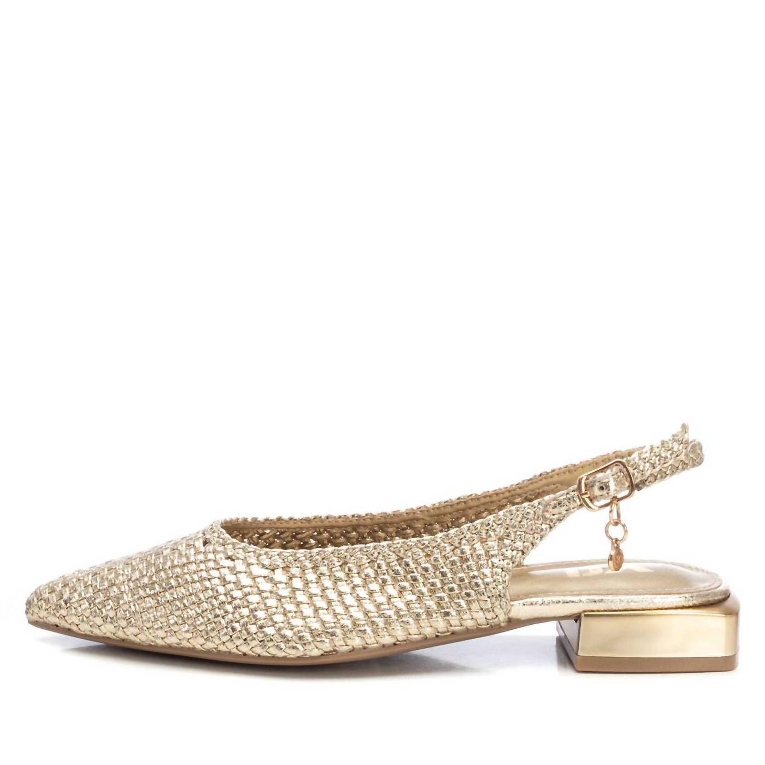 Xti Women&#39;s Pointy Toe Flat Shoes Gold - $72.00